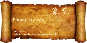 Mándy István névjegykártya